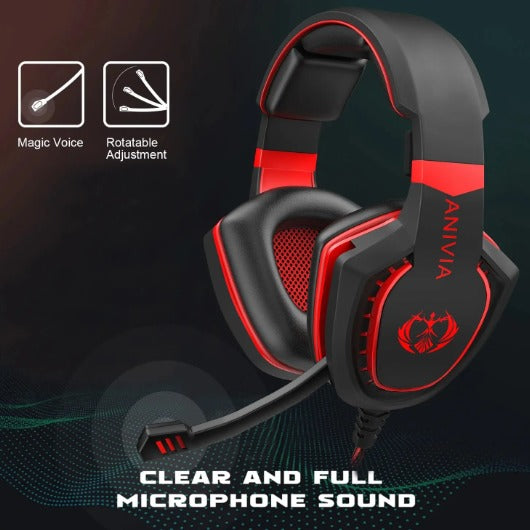 Gaming Headset Noise Isolation Over-Ear Headphones with Microphone. Volume control Bass Surround Video Game