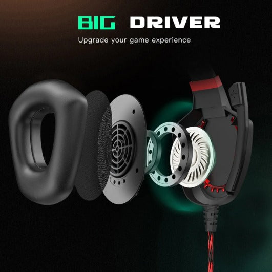 Gaming Headset Noise Isolation Over-Ear Headphones with Microphone. Volume control Bass Surround Video Game