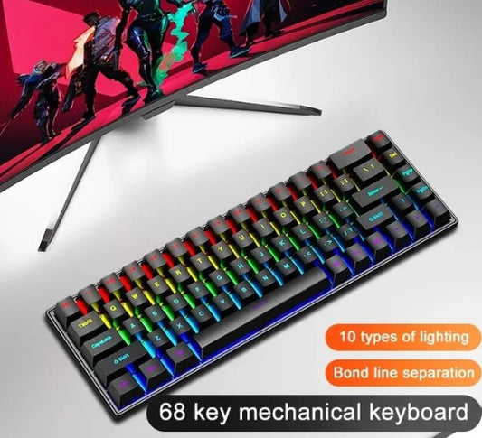 Wired Mechanical Gaming Keyboard 10 kinds of colorful lighting games